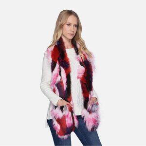 Ugg Faux Fur Patchwork Scarf Black Multi